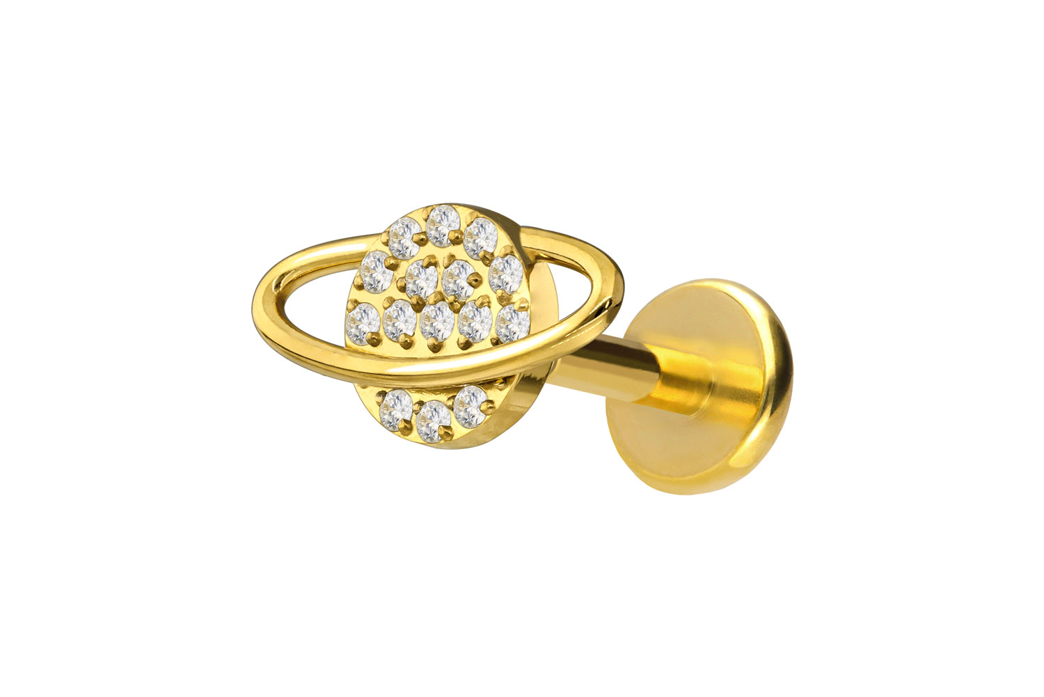 Titan Labret Piercing mit Push Fit KRISTALLPLANET